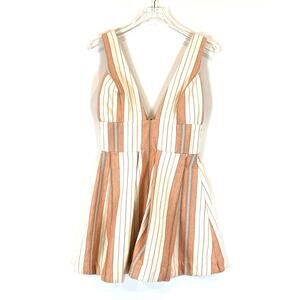 Majorelle Revolve Womens Denim Mini Sleeveless Dress Small Stripes Pleated Beach